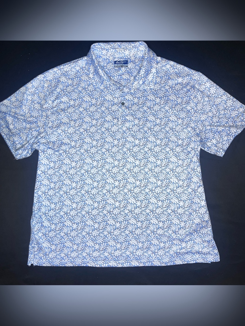 Ben Hogan Blue White Floral Polo Shirt Size 2XL